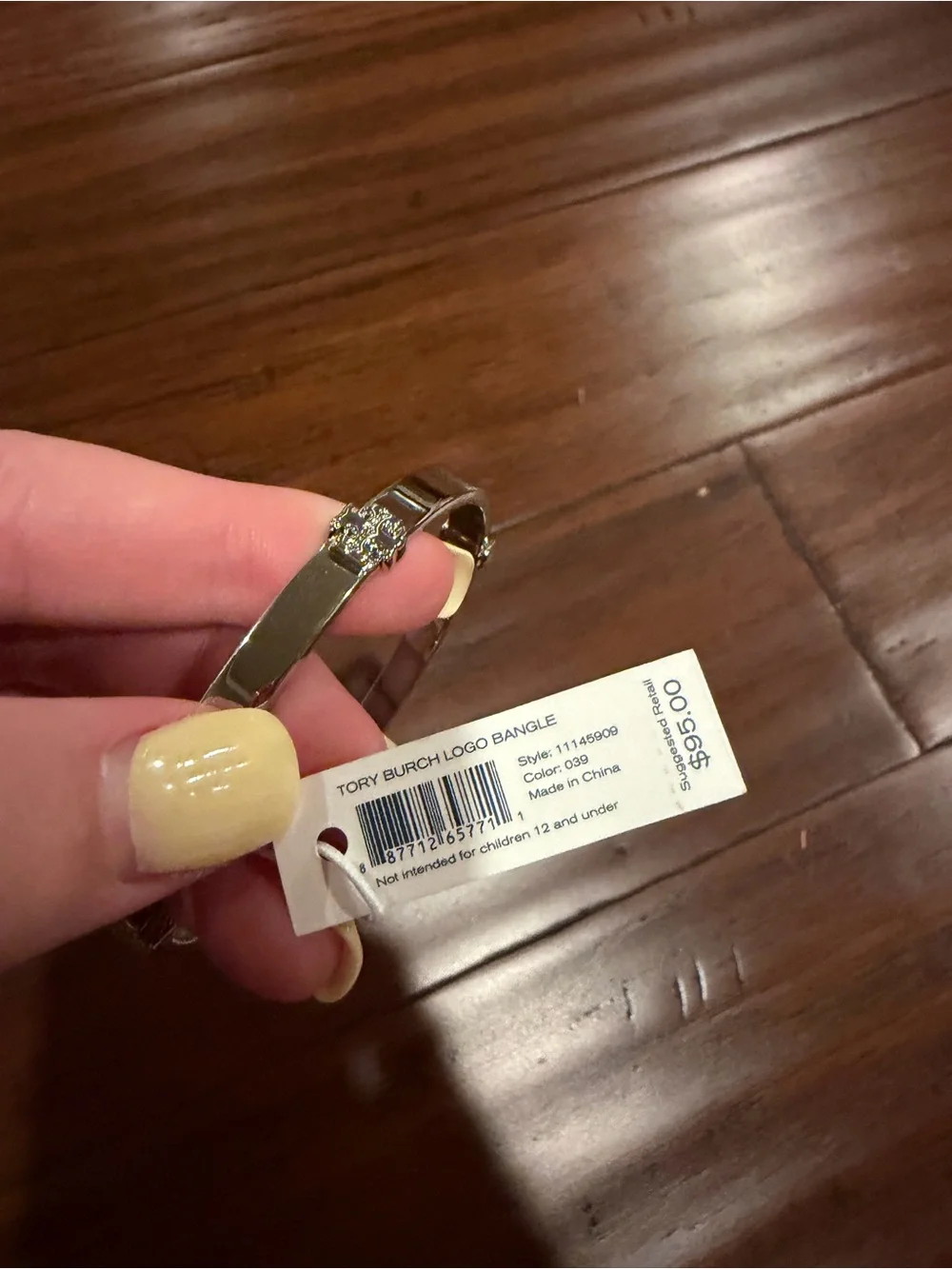 Tory Burch Silver Logo Cuff Bracelet